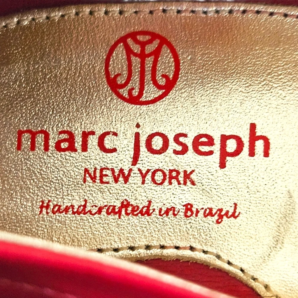 MARC JOSEPH Size 8.5 Women's Leather Made In Brazil Park Ave Flat Loafer In Red